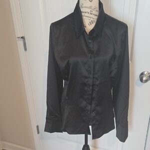 Guess Elegant Black Satin Blouse